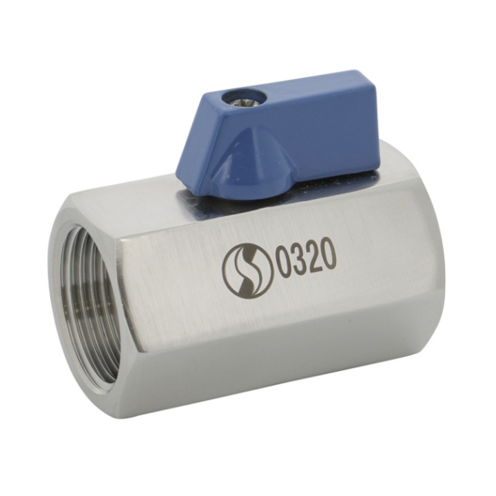 Robinet cu bila mini Inox, monobloc Pn 63, M-M. 1/2''