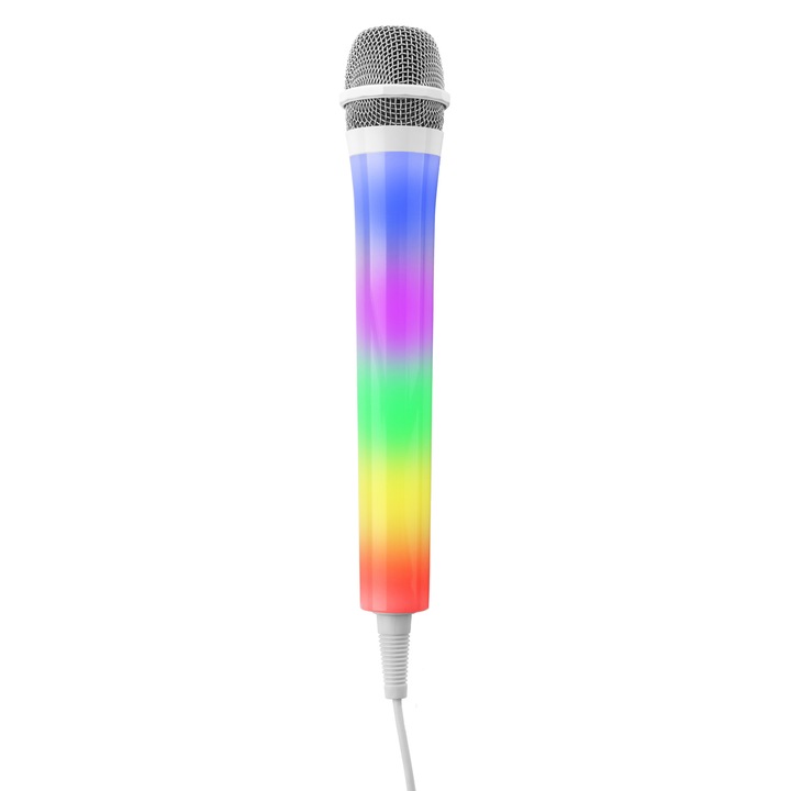 Microfon de karaoke cu lumini RGB, alb, Fenton KMD55W