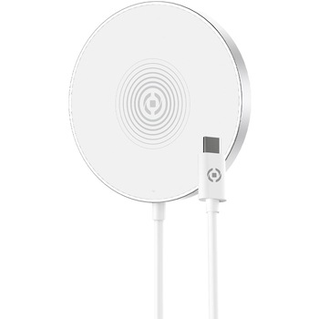 Incarcator Wireless CELLY MagCharge, Conector Type C, Alb