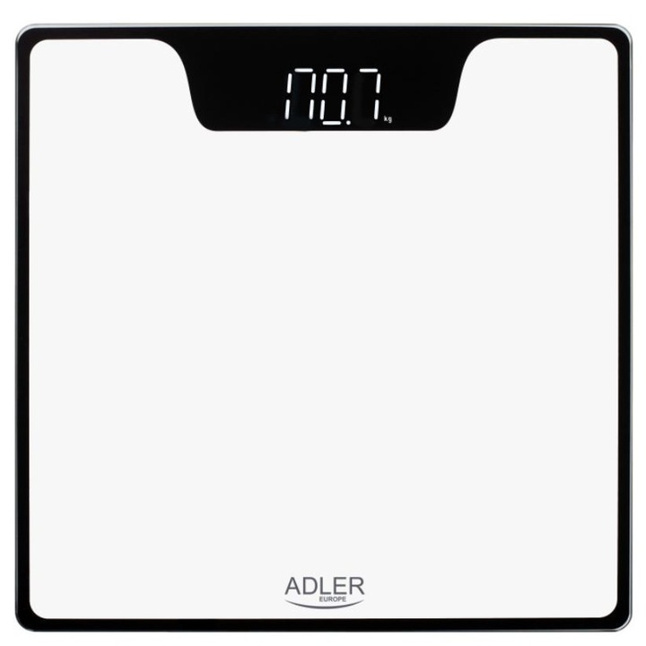 Adler AD 8174w LED, max 180 kg fehér-fekete fürdőszoba mérleg