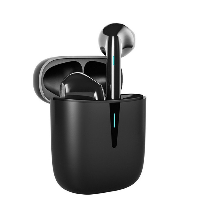 Vezeték nélküli fülhallgató, Bluetooth 5, Zajcsökkentő funkció, Fekete