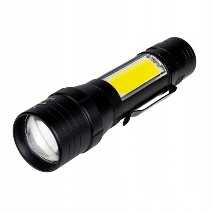 Джобен фенер, Libox, Алуминий, LED, 5 W, Черен/Жълт