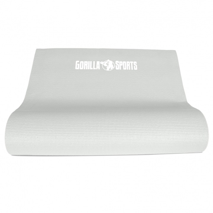Saltea pentru Yoga PVC, Gorilla Sports, Gri, 180 x 60 x 0.5cm