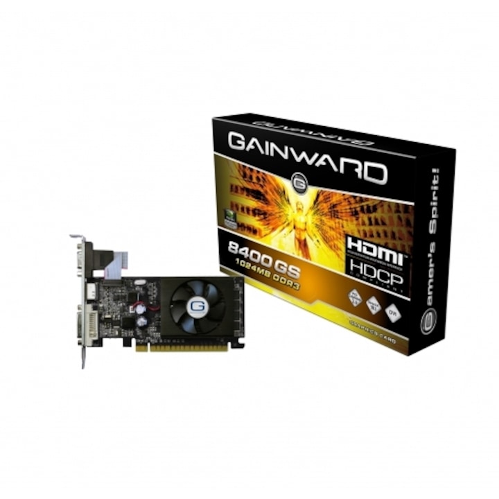 Placa video Gainward nVidia GeForce 8400GS, 1024MB, DDR3, HDMI ...