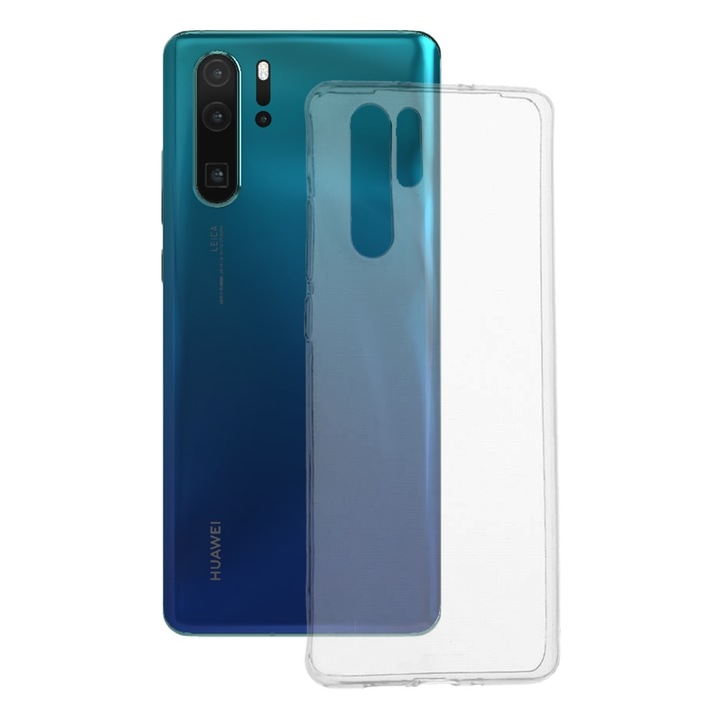 Husa din silicon 360 compatibila cu Huawei P30 Pro, Transparent