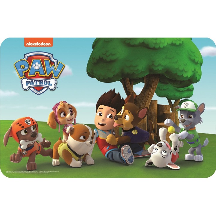 Suport farfurie pentru servit masa Paw Patrol 43x28 cm All Team Multicolor