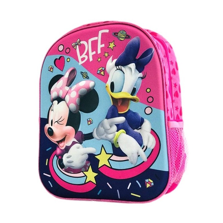 Ghiozdan mic de gradinita 3D Minnie Mouse, 1 compartiment, 32x 29 x11 cm