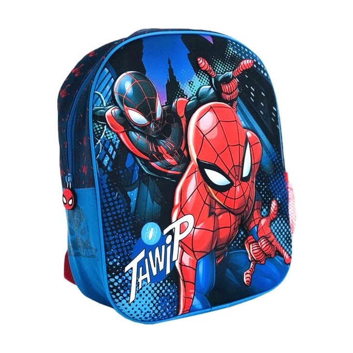 Ghiozdan mic de gradinita 3D Spider Man, 1 compartiment, 32 x 29 x 12