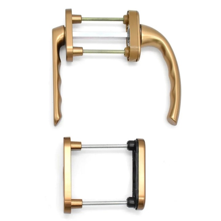 Set maner usa de balcon asimetrica cu rozeta Hoppe Tokyo din aluminiu culoare bronz F4