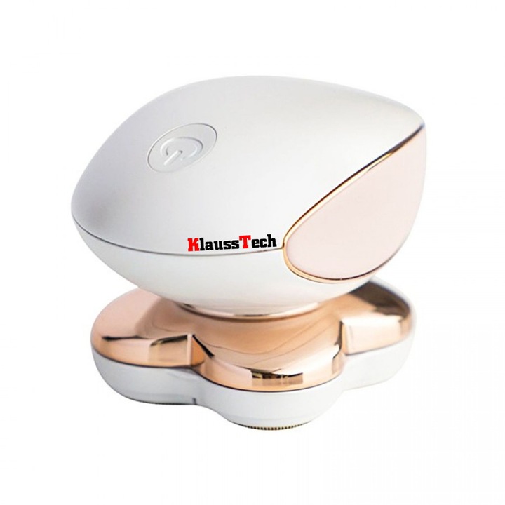 Електрически епилатор за крака, KlaussTech, USB зареждане, светлинен индикатор, бял/златен