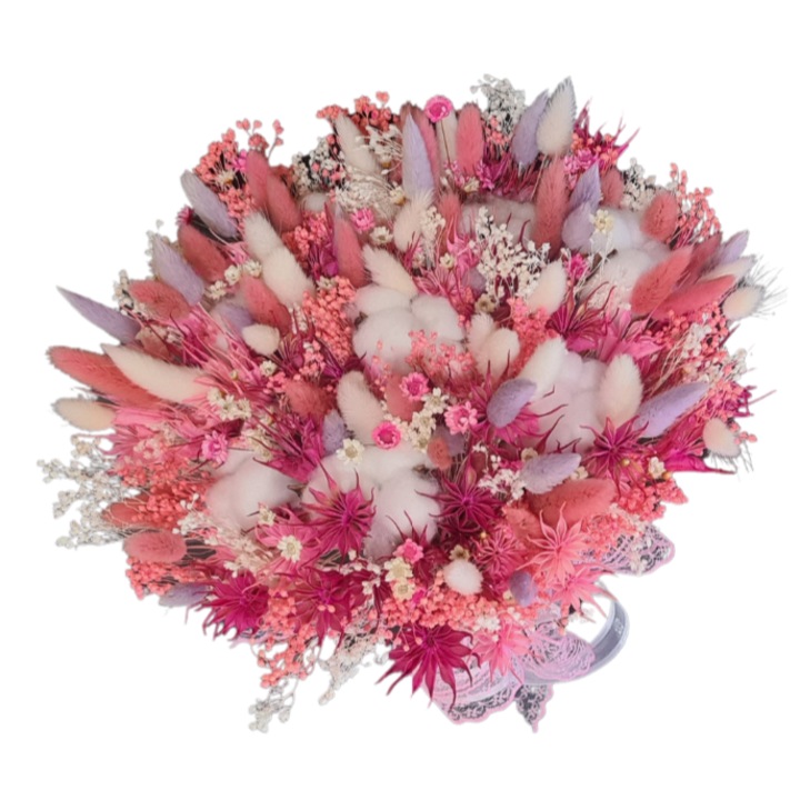 Buchet cununie din flori uscate, multicolor