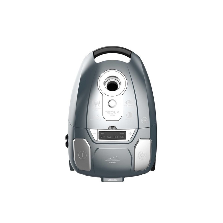 Aspirator cu sac Tesla Ultimate Silent Pro BG600G700W, capacitate 3L, filtru lavabil Hepa, Gri
