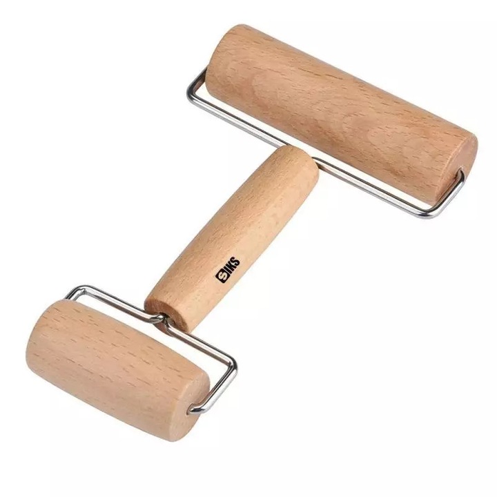 Sucitor SIKS Pentru Intins Aluat, Tip Rola, 2 Capete Din Lemn,18x11x6 cm