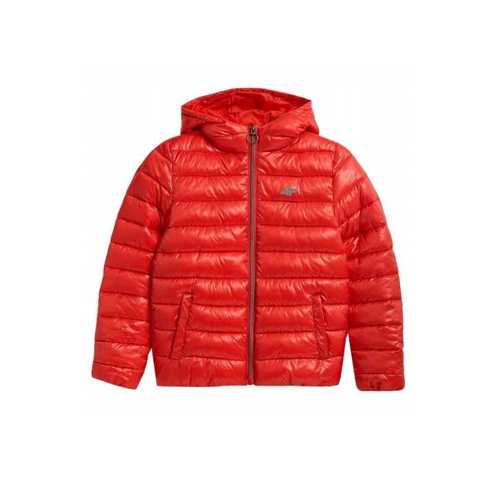 Geaca matlasata de iarna pentru baieti 4F, Poliamida, Rosu, 12-13 ani, 152 CM
