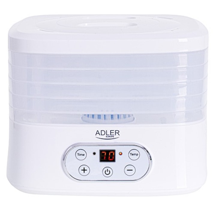 Adler AD 6658 LCD, 5 tálca, 550 W fehér aszaló