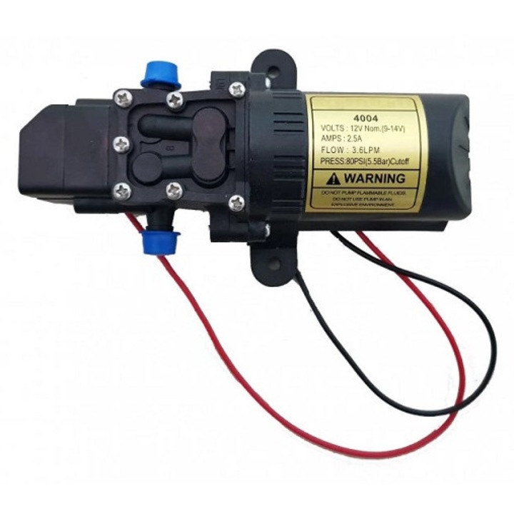 Pompa de presiune cu autoamorsare pentru pompele de stropit 5.5 Bar, 80 Psi, 3.6 L/min, 2.5 A