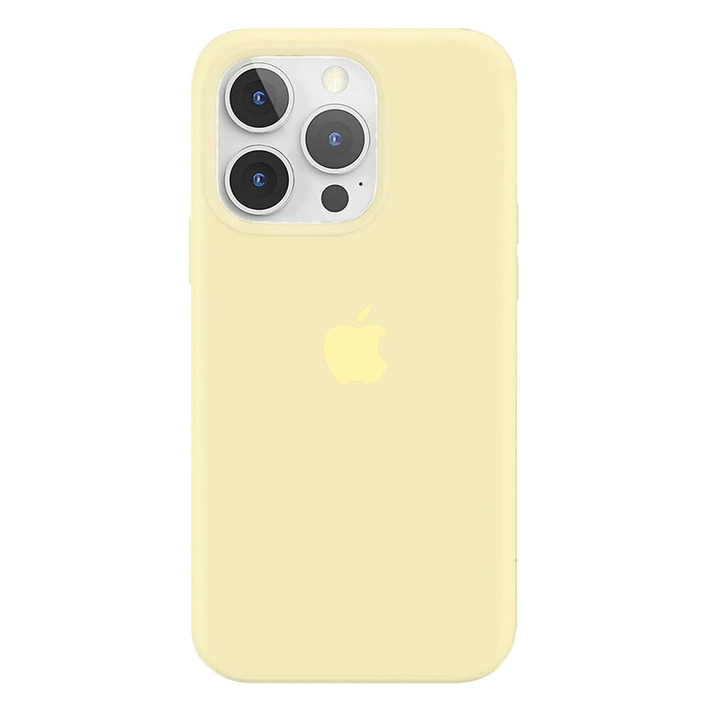 Husa Compatibila cu Apple, iPhone 13 Pro Max, silicon, microfibra, Mellow yellow eMAG.ro