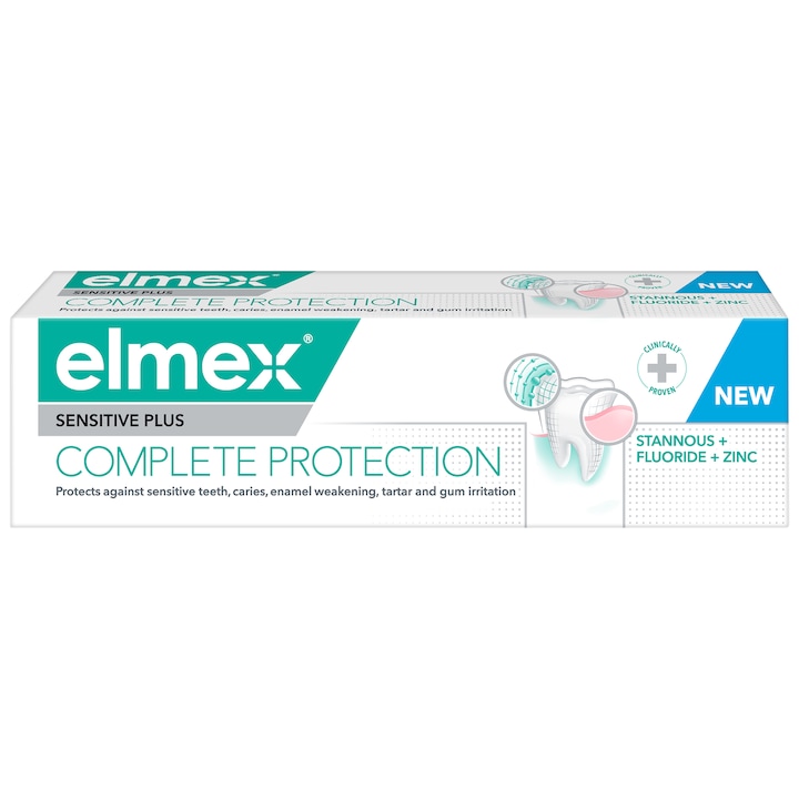 Паста за зъби Elmex Sensitive Plus Complete Protection, За чувствителни зъби, 75 мл