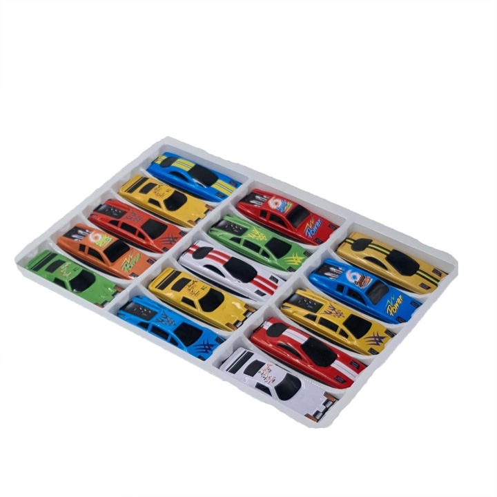 Set, jucarie interactiva, 15 masinute, multicolor, 5 x 3 cm, model deosebit, Dalimag