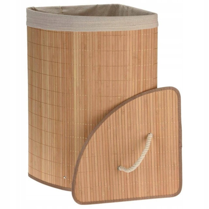 Cos de rufe Corner Bambus natur, 35x35x60 cm