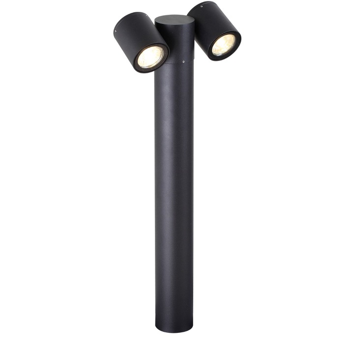 Stalp de iluminat klausen Riad 4s2, orientabil, H55cm, 2XGU10, negru, aluminiu, IP54