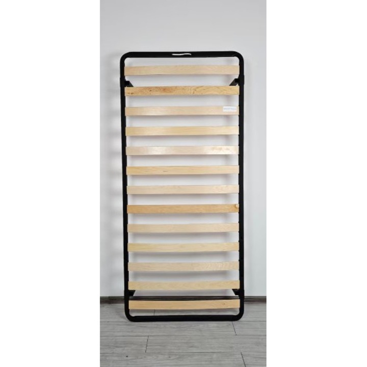 Somiera pat Eco 80x200 cm, 13 lamele lemn, cadru metal, cu picioare 30 cm