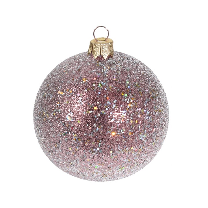 Üveggömb, fényes kivitel, bordó, 8 cm