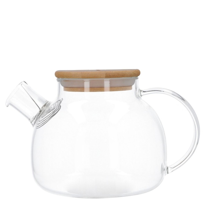 Гарафа с капак, Homla, Стъкло/Бамбук, 1 л, Прозрачна