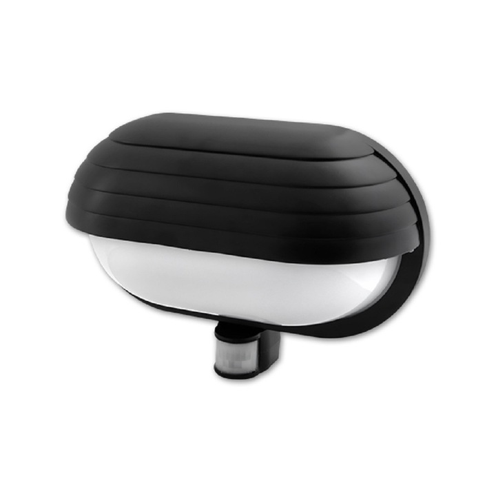 MasterLED fali lámpa, mozgásérzékelő, E27, fehér/fekete, szintetikus anyag