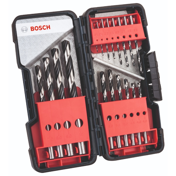 Set burghie HSS PointTeQ 1-10mm 18buc ToughBox Bosch
