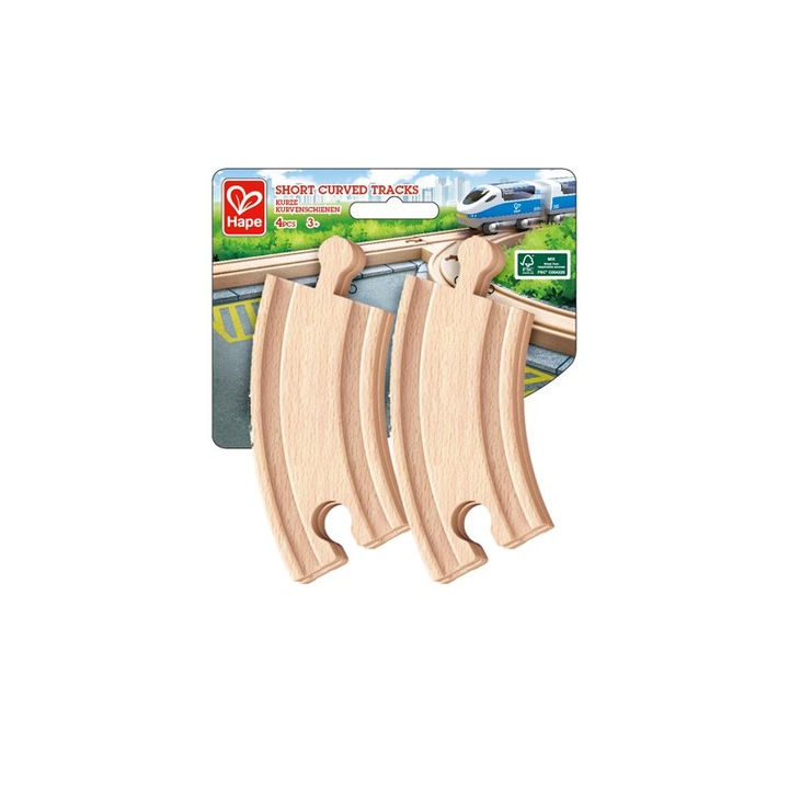 Set din lemn, Hape, sina curba scurta, 4 buc