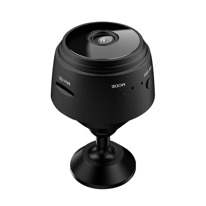 Mini Camera Spy, Dispozitiv pentru Spionaj cu Camera Video si Microfon, Wi-Fi, Night-Vision, Suport Magnetic inclus