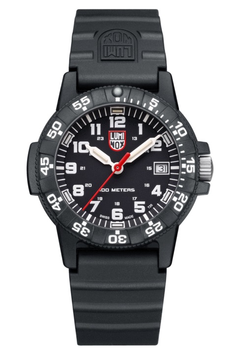 Ceas pentru barbati Leatherback Sea Turtle XS, Luminox, 39 mm, Mecanism Quartz, Analog, Carbon/Cauciuc, Negru