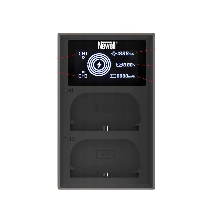 Incarcator dual FDL-USB-C NP-W235, Newell, Negru