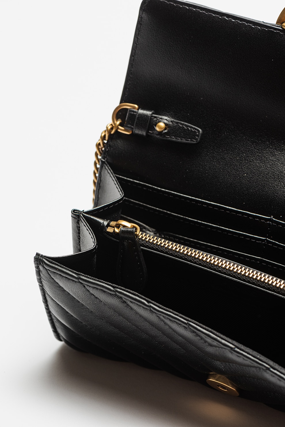 Pinko, Geanta crossbody matlasata, de piele Love, Negru eMAG.ro