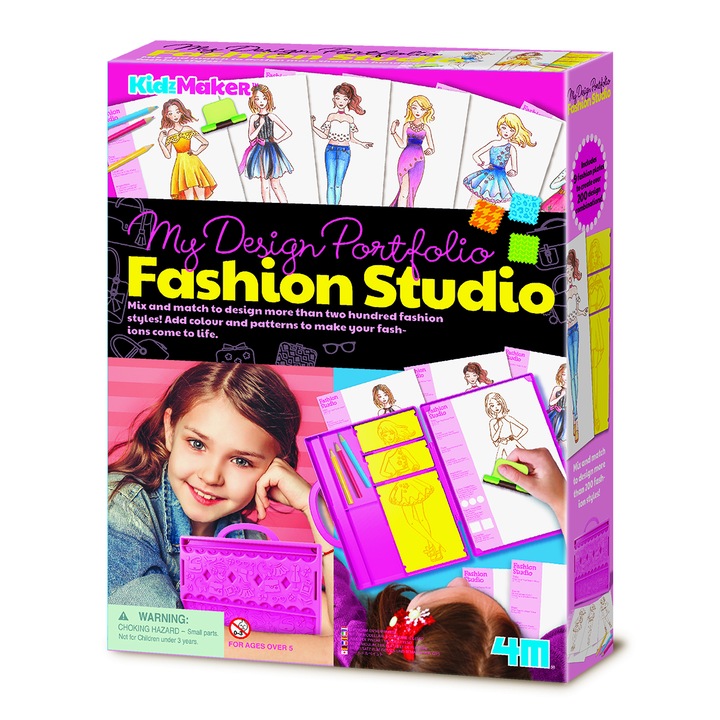 Творчески комплект 4M Studio Fashion Designer, Пластмаса, 5 години+