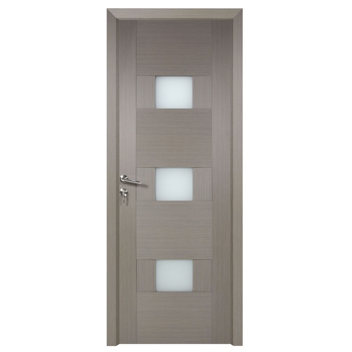 Интериорна дървена врата със стъкло BestImp G5-88-G ляво / дясно сиво 203 х 88 см
