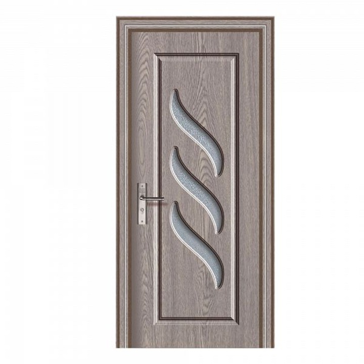 Дървена врата със стъкло BestImp, Super Door, Лява/Дясна, Сив, 203 х 88 см