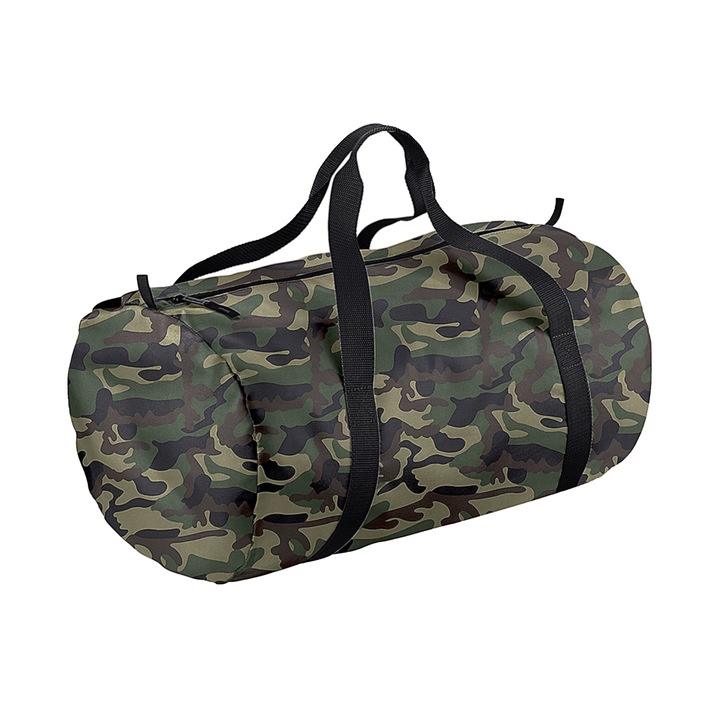 Geanta sport portabila stil poket, Ronic, 2 compartimente, 50 x 30 x 26 cm, 32L, Unisex, camuflaj