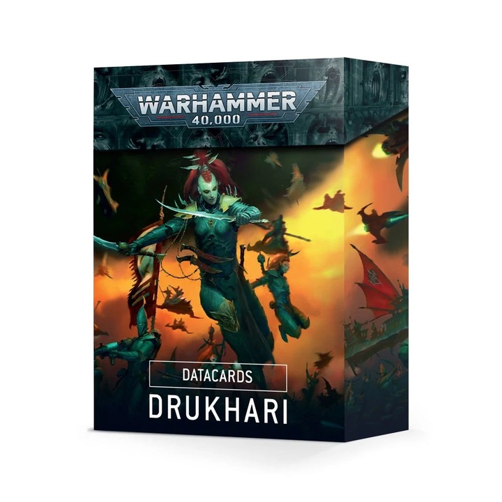 Warhammer 40k Datacards szabályozási kártyakészlet, Games Workshop, Drukhari Datacards, 41 kártya