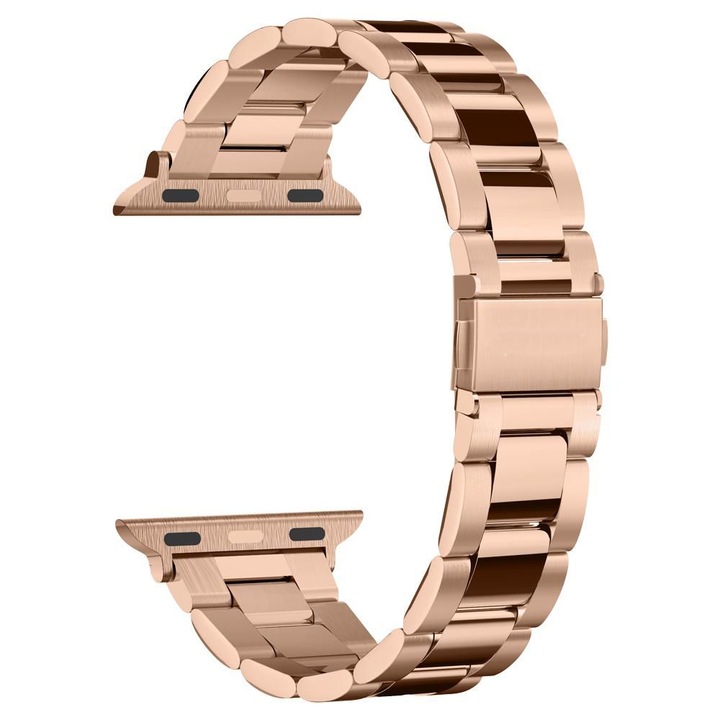Гривна Modern Fit, съвместима с Apple Watch 4 / 5 / 6 / SE 38 mm / 40 mm / 41 mm, неръждаема стомана W010, розово злато