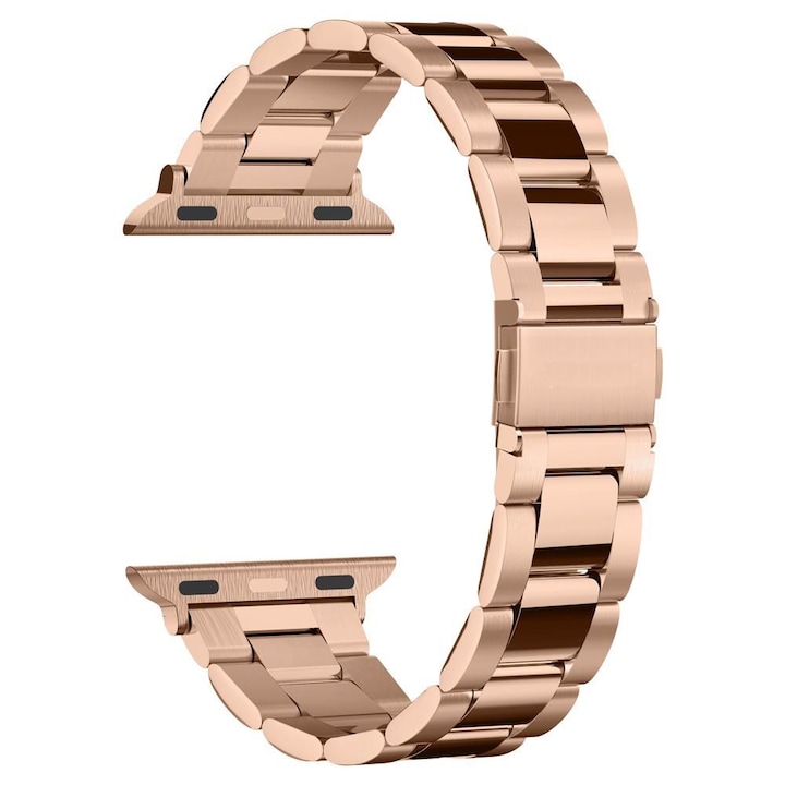 Modern Fit karkötő kompatibilis Apple Watch 4 / 5 / 6 / SE 38mm / 40mm / 41mm, Rozsdamentes acél W010, Rose Gold