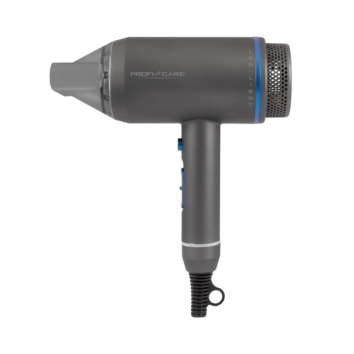 Сешоар ProfiCare, PC-HT3082, 1800 W, йонизираща функция, 3 степени на мощност, защита от прегряване, концентратор с магнитно захващане, LED светлина, сив