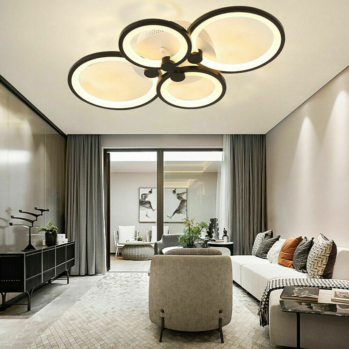 Lustra Led 8067-2+2 BK, 80 W - eMAG.ro