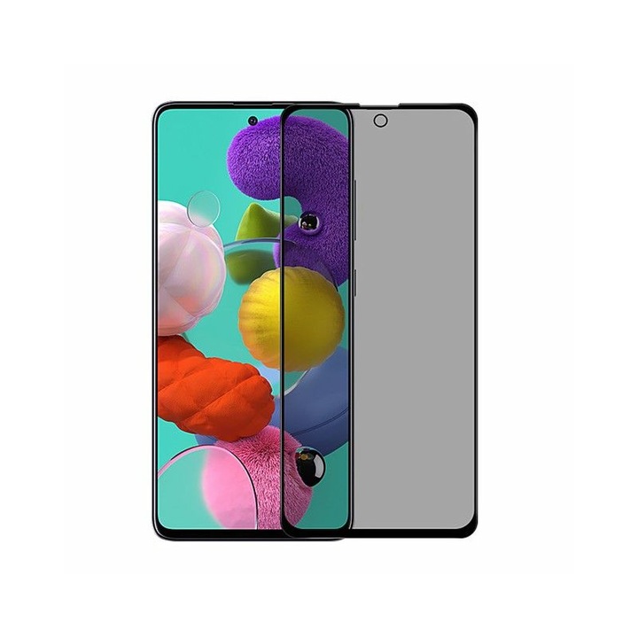 Adatvédelmi film kompatibilis a Samsung Galaxy A32 készülékkel, teljes borítás, teljes ragasztó 6D, prémium minőség, fekete