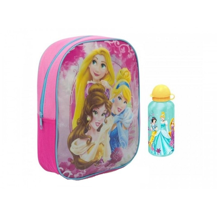 Ghiozdan pentru gradinita Princess si recipient apa