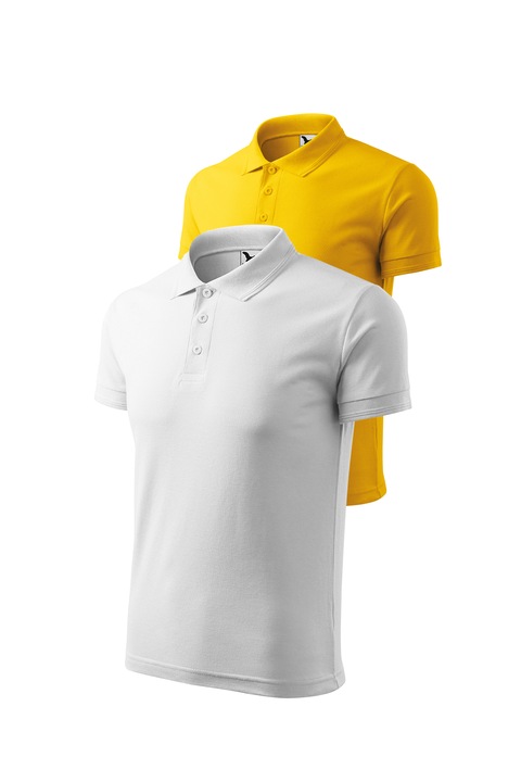 Set 2 tricouri polo pentru barbati, Malfini, mix 3, Alb/Galben