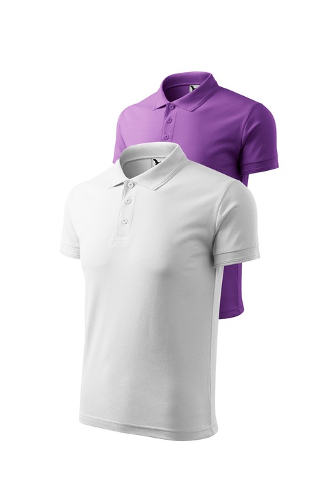 Set 2 tricouri polo pentru barbati, Malfini, mix 10, Alb/Violet