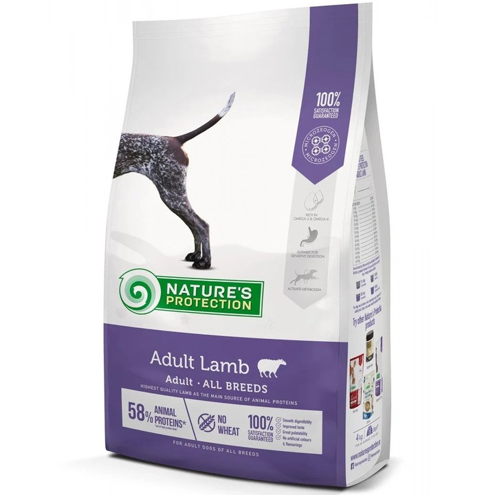 Hrana uscata pentru caini Natures Protection Adult, Lamb, 12Kg