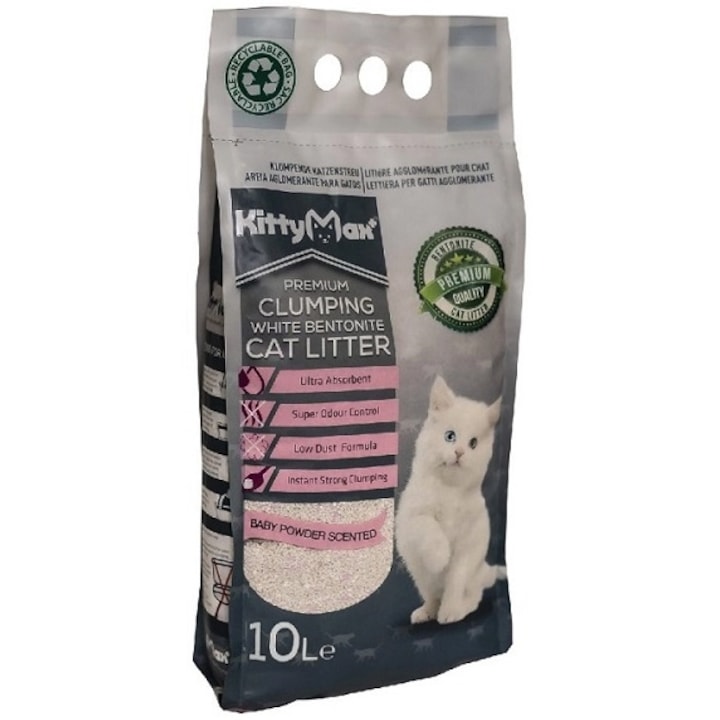 Asternut igienic pentru pisici Kittymax Baby Powder, 10L